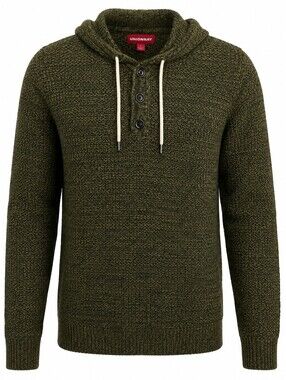 Unionbay Men's Large Olive Hooded Knit Sweater